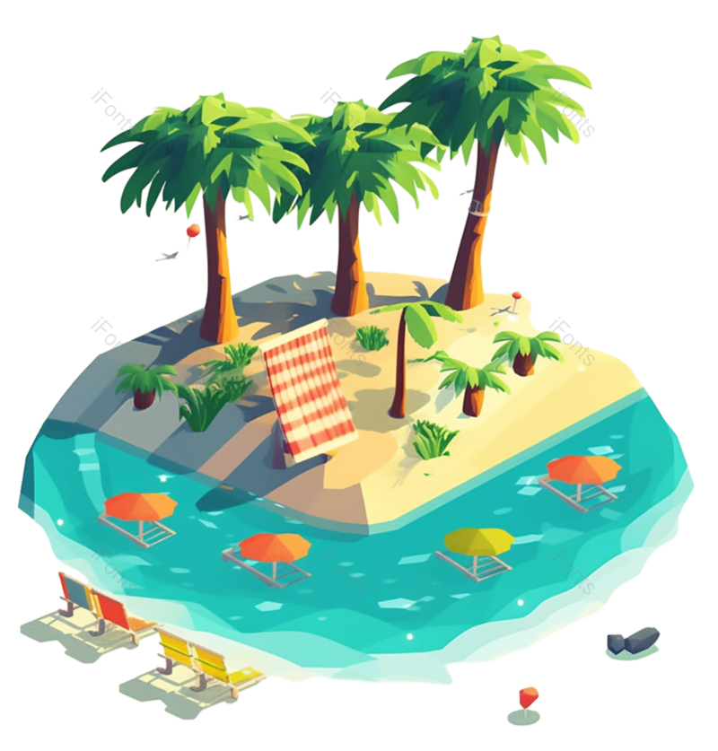 夏天图片,海洋元素,城堡PNG,度假免抠素材